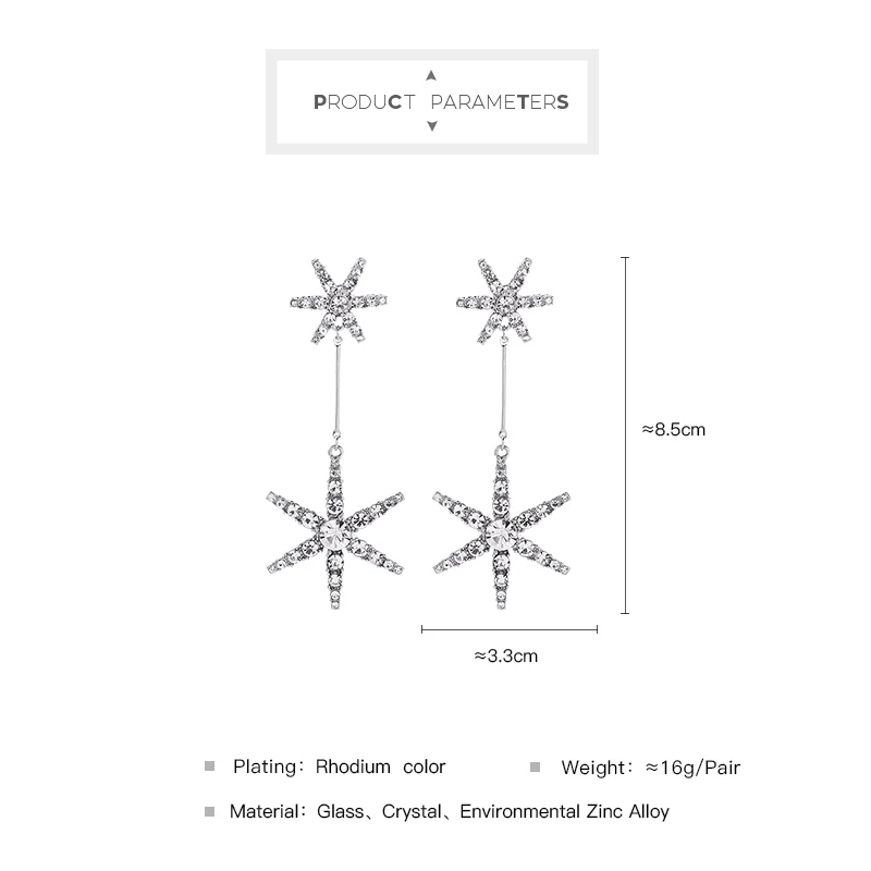 Ювелирные изделия joolim оптом/прозрачный кристалл Starburst серьги висячие серьги оптом