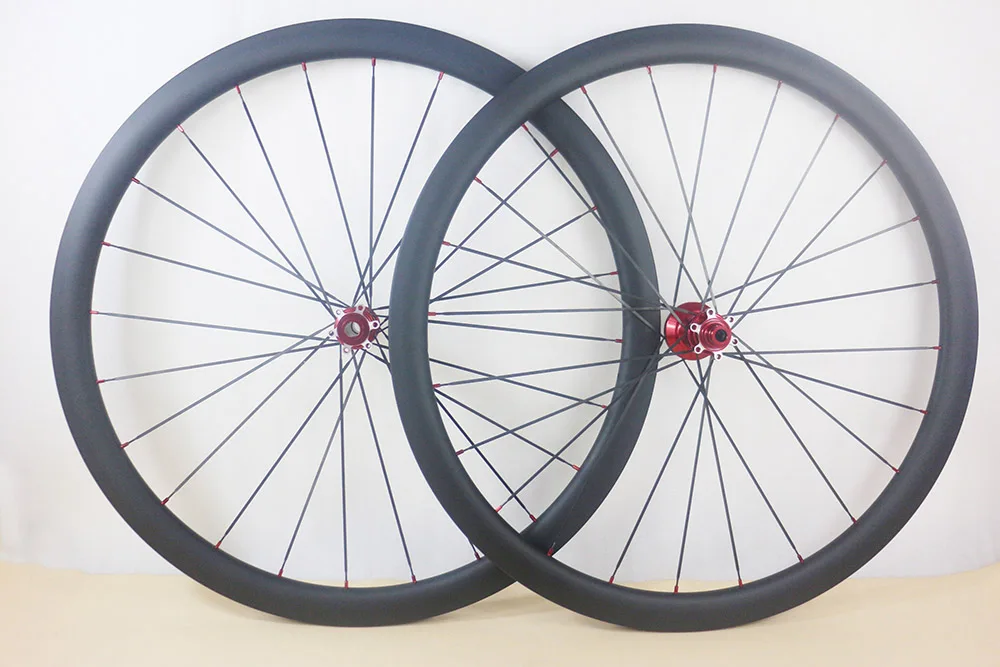 Disc brake Road bike carbon wheelset 45mm x 25mm CLincher 24 spokes Right Straight Pull Cyclocross bladed aero bicycle wheels | Спорт и