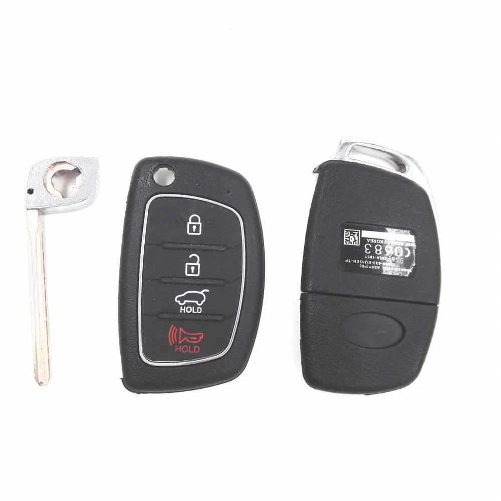 3+ 1 Panic 4 кнопки Флип Uncut складной дистанционный ключ оболочки для hyundai Santa FE автомобильный чехол для ключей