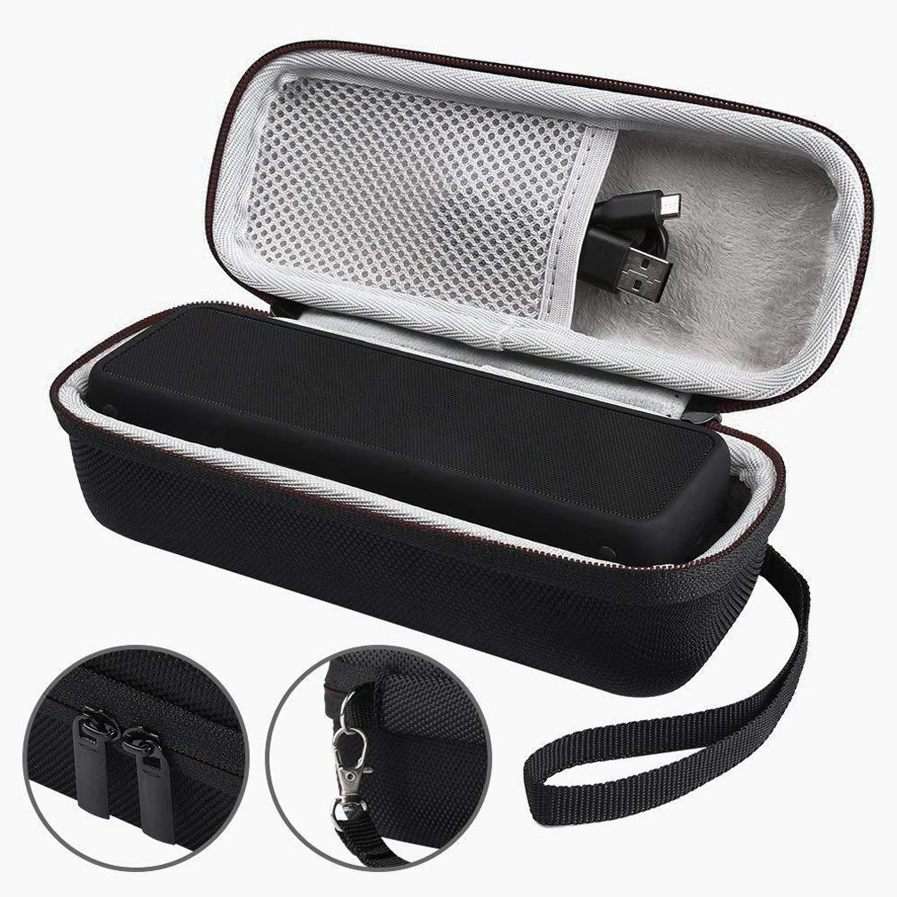 Портативный беспроводной Bluetooth EVA корпус динамика для Anker SoundCore 2 с сеткой двойной карман аудио кабель для переноски дорожная Сумка-черный