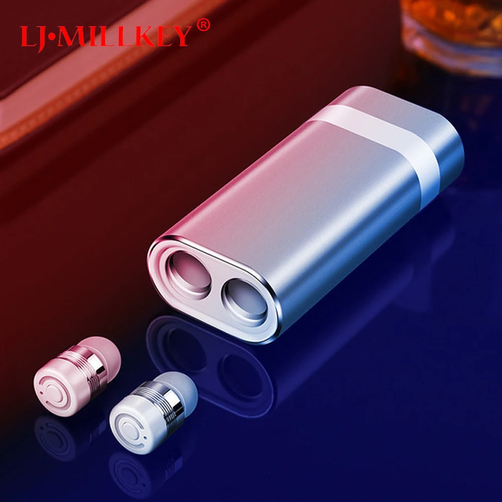 

New TWS True Wireless Bluetooth 4.2 Earphone Hi-Fi Stereo Sound Bilateral Calls Sport Earbuds + Charging Box LJ-MILKEY YZ223