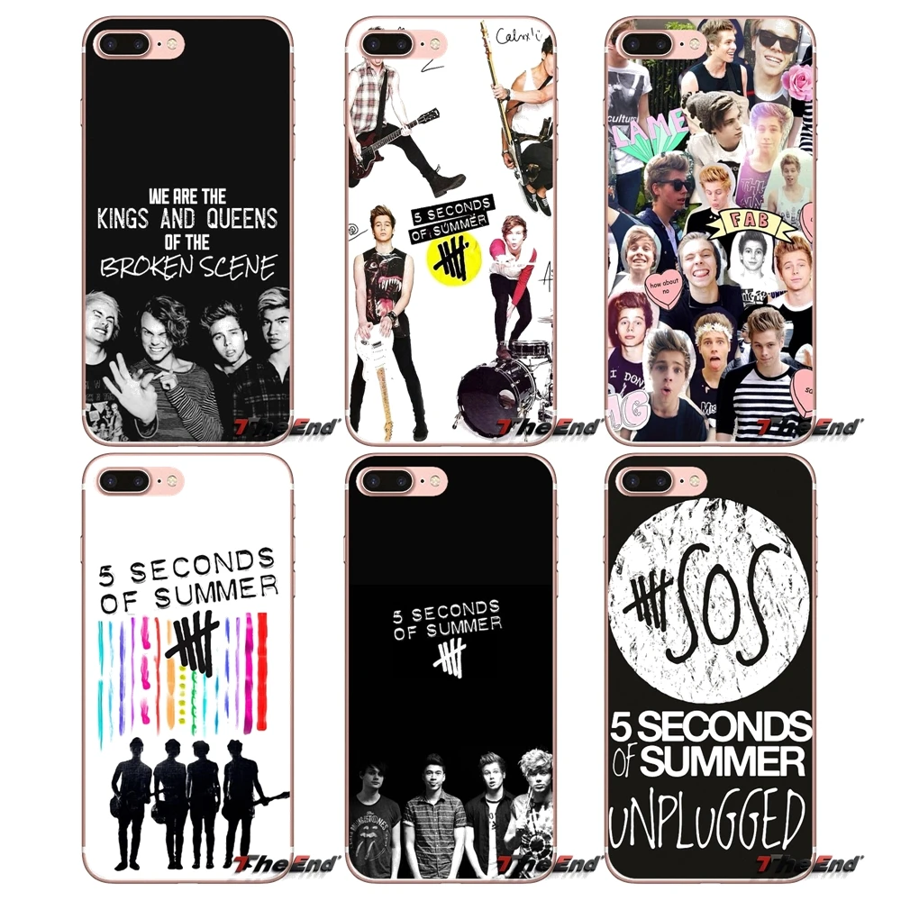 

For Samsung Galaxy S9 Plus Note 8 One Plus oneplus 5T Meizu M5s LG V30 HTC U11 5 sos seconds of summer 5sos Soft Phone Case