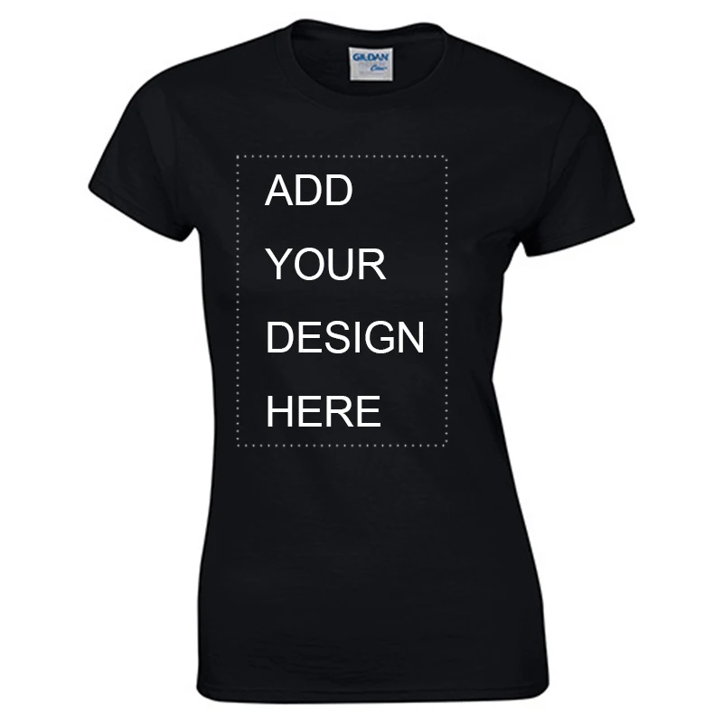 

Gildan Customized T shirt Women Female Print Your Own Design High Quality Tops Tees Send Out In 3 Days Plus Size S-XL