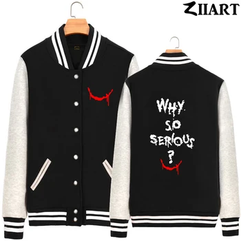 

Joker Why So Serious Mouth Heath Ledger Batman Couple Clothes Girls Woman Full Zip Autumn Winter Fleece Baseball jackets ZIIART