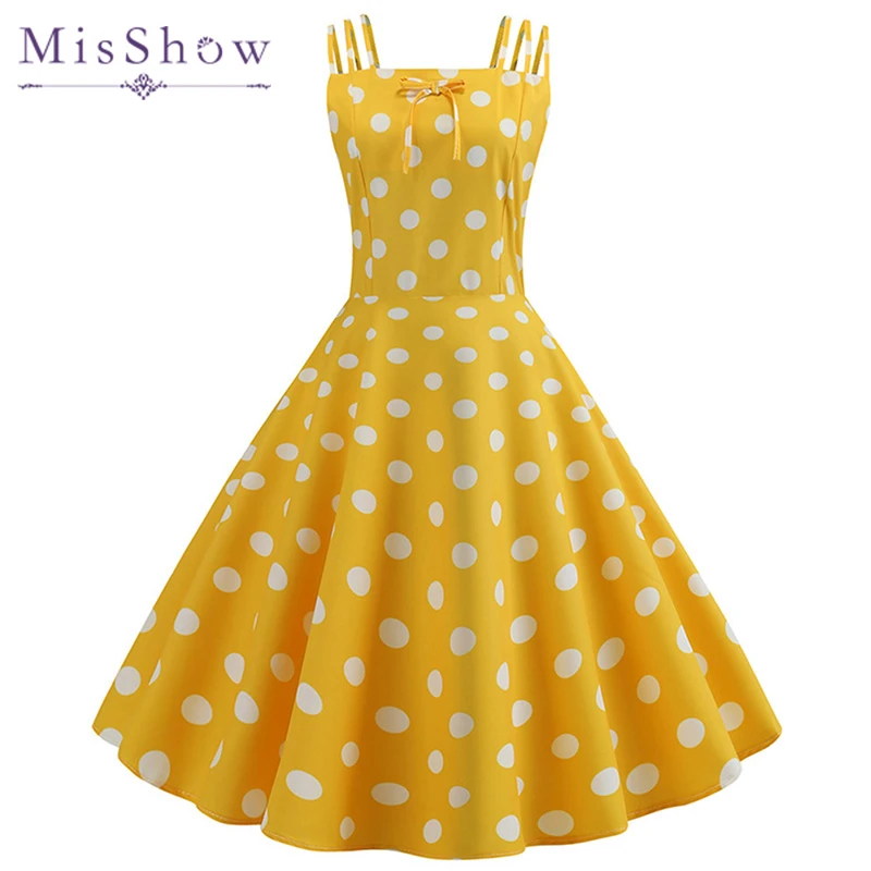 yellow rockabilly dress