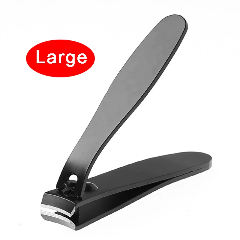 Black Stainless Steel Nail Clippers Trimmer Manicure Clipper Finger Toe Cutter Tools Pedicure Scissors knife - Цвет: Large