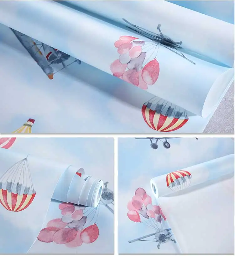 Современные детские комнатные обои мультяшное украшение для дома воздушный шар в форме самолета настенная бумага для Детей Гостиная Спальня украшение behang