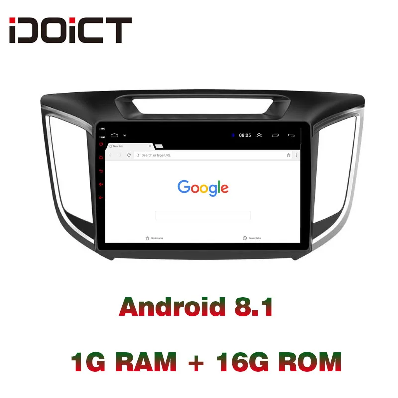 IDOICT Android 8.1 Car DVD Player GPS Navigation Multimedia For Hyundai Creta IX25 Radio 2014-2017 2018 car stereo          