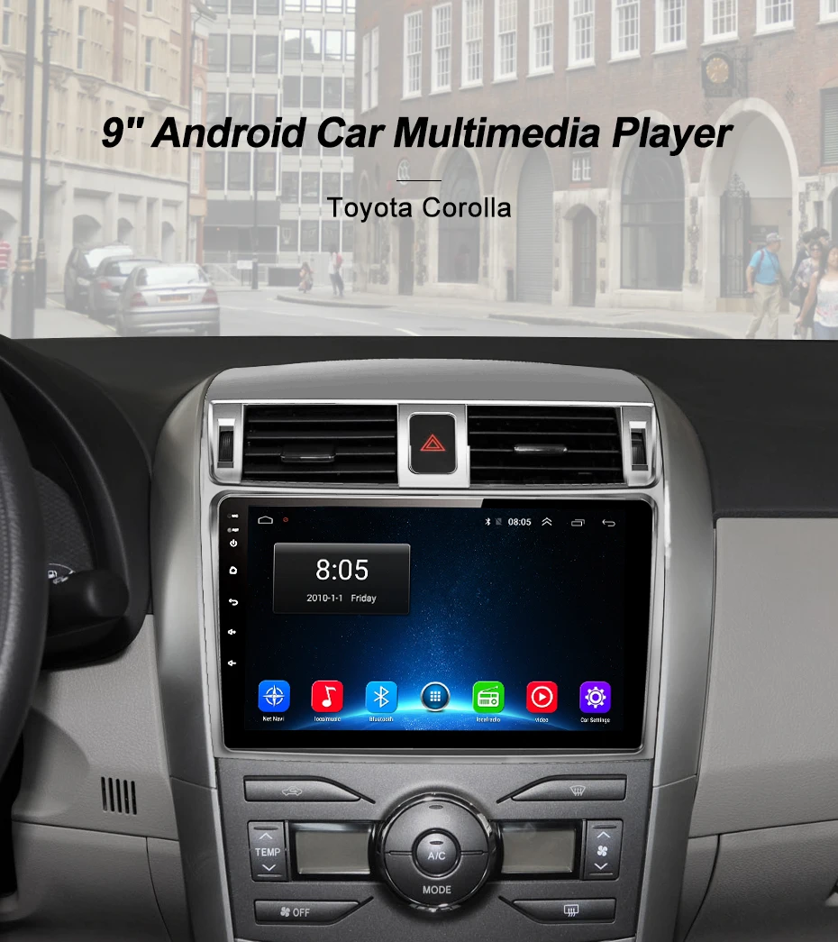 Junsun 2G+ 3 2G Android 8,1 для Toyota Corolla E140/150 2008-2013 авто 2 din Радио стерео плеер Bluetooth gps навигация 2din