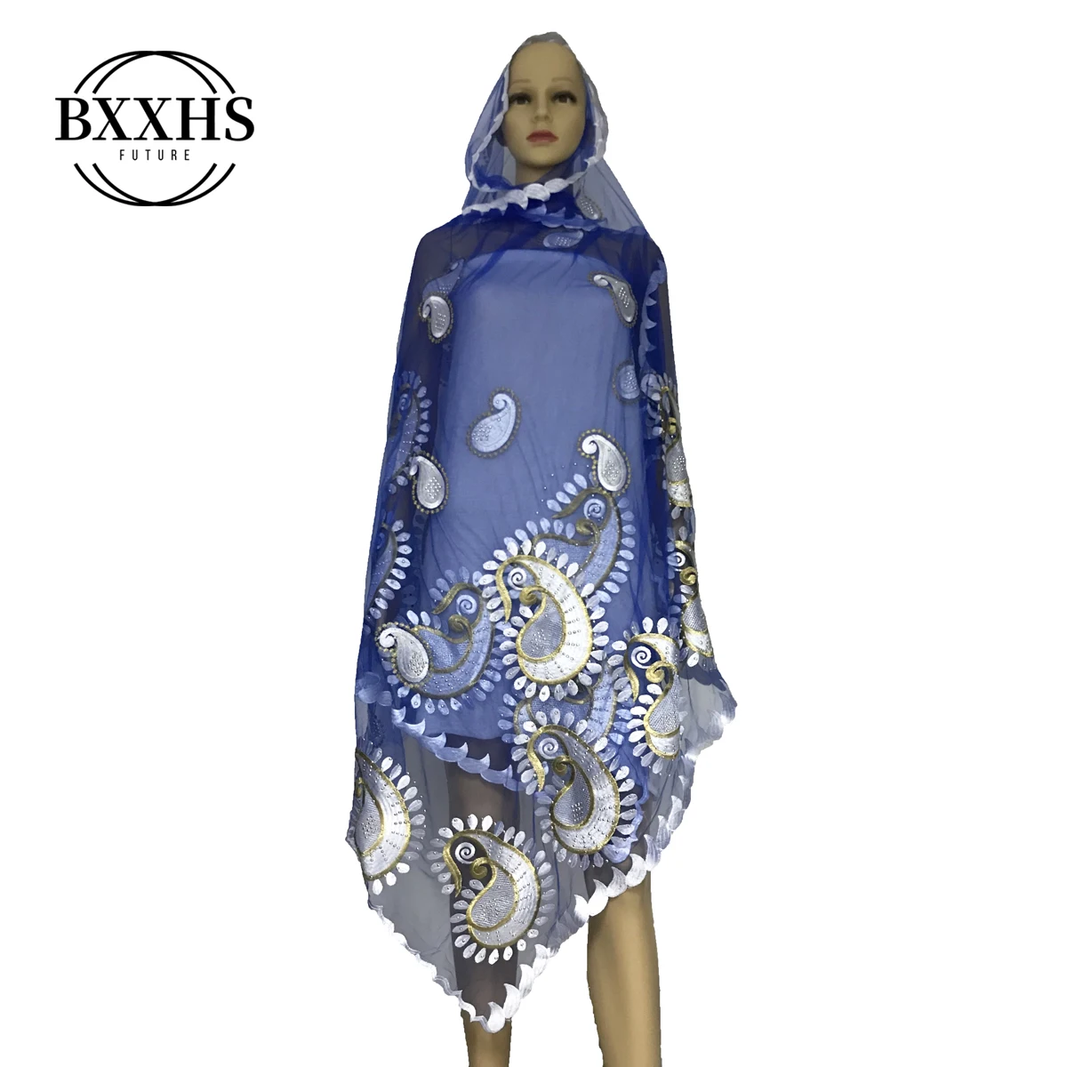 Африканская Женская шаль хорошего качества тяжелый большой шарф с вышивкой красивый высококачественный шарф CL044