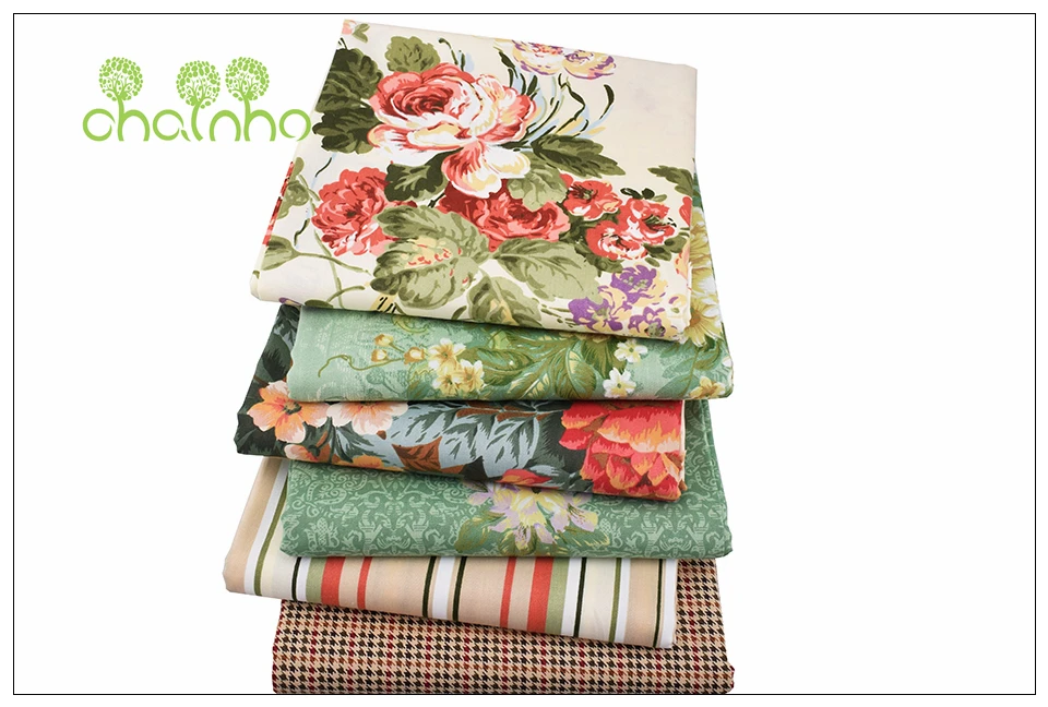 Chainho, Цветочная серия, печатная саржевая хлопчатобумажная ткань, для поделок шитья ребенка и ребенка простыня, подушка, подушка материал, пол метра