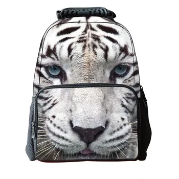 

3D Animal White Tiger Head Backpack for Men Unique Youth Backbag Children Teenager Boys Tourism Backpack Cool Tiger Face
