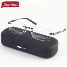 Chashma top qualität randlose brillen titanium brillengestell marke optische gläser rahmen männer