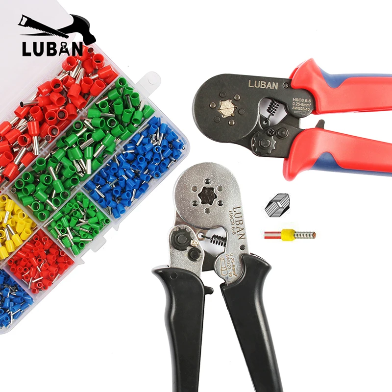 

HSC8 6-6B HSC8 6-6A MINI-TYPE SELF-ADJUSTABLE CRIMPING PLIER 0.25-6mm terminals crimping tools multi TOP BRAND LUBAN HSC8 6-6