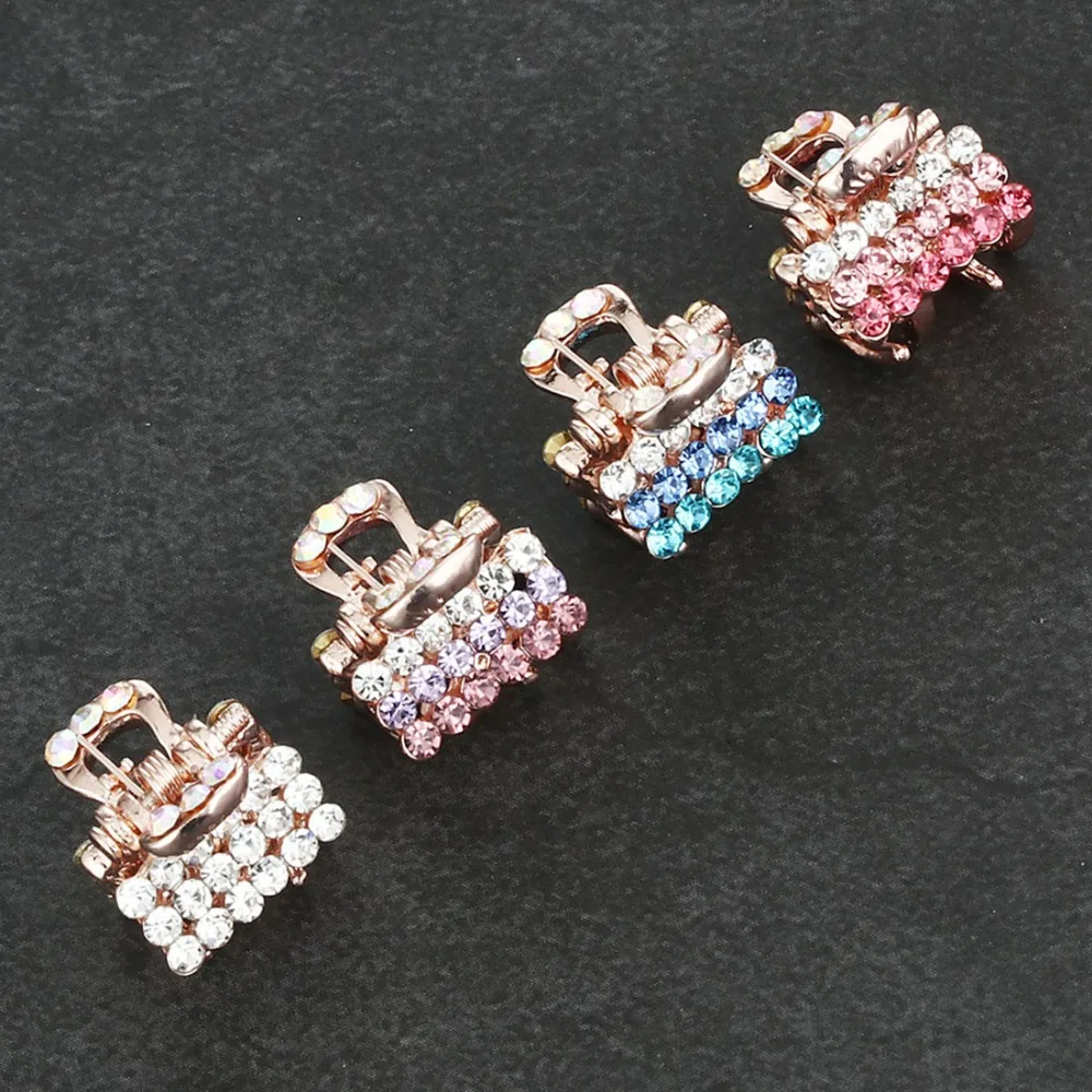 

Charm Hair Claws Ornaments Girls Hair Clips Crab Mini Metal Hairpins Barrettes Kids Styling Accessories Crystal Headwear HC240