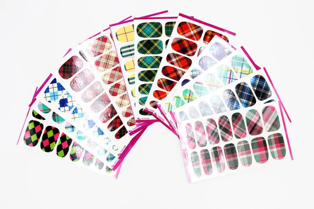 Rocooart K3 многоцветные переводные наклейки для ногтей декоративные наклейки на ногти Minx Декоративные Инструменты для укладки ногтей наклейки классический плед