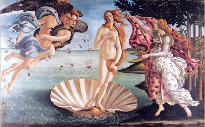 Классическая известная картина Botticelli's Birth of Venus, плакат, печать на холсте, настенная живопись для гостиной, домашний декор, без рамки - Цвет: PP1657