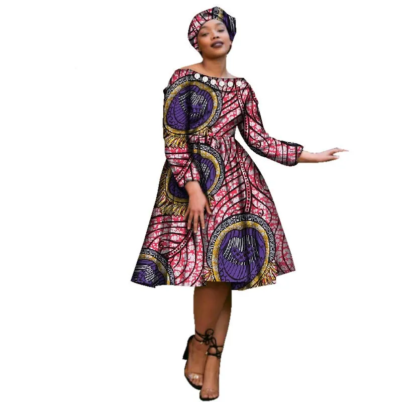 

Plus Size Summer 2019 Fashion African Women Dress Bazin Decorative Pearl Africa Clothes Dashiki Sexy long sleeves Dress