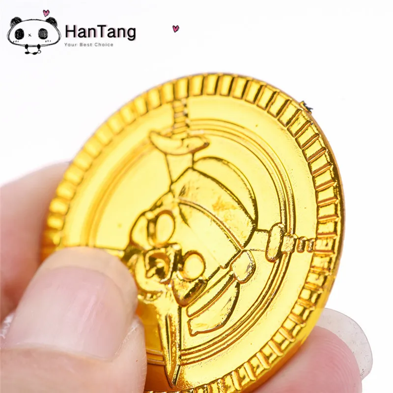 Plastic Gold Treasure Coins 100Pcs Pirate Gold Coins Props Toys Pirate Kids Birthday Party Decoration Accessories