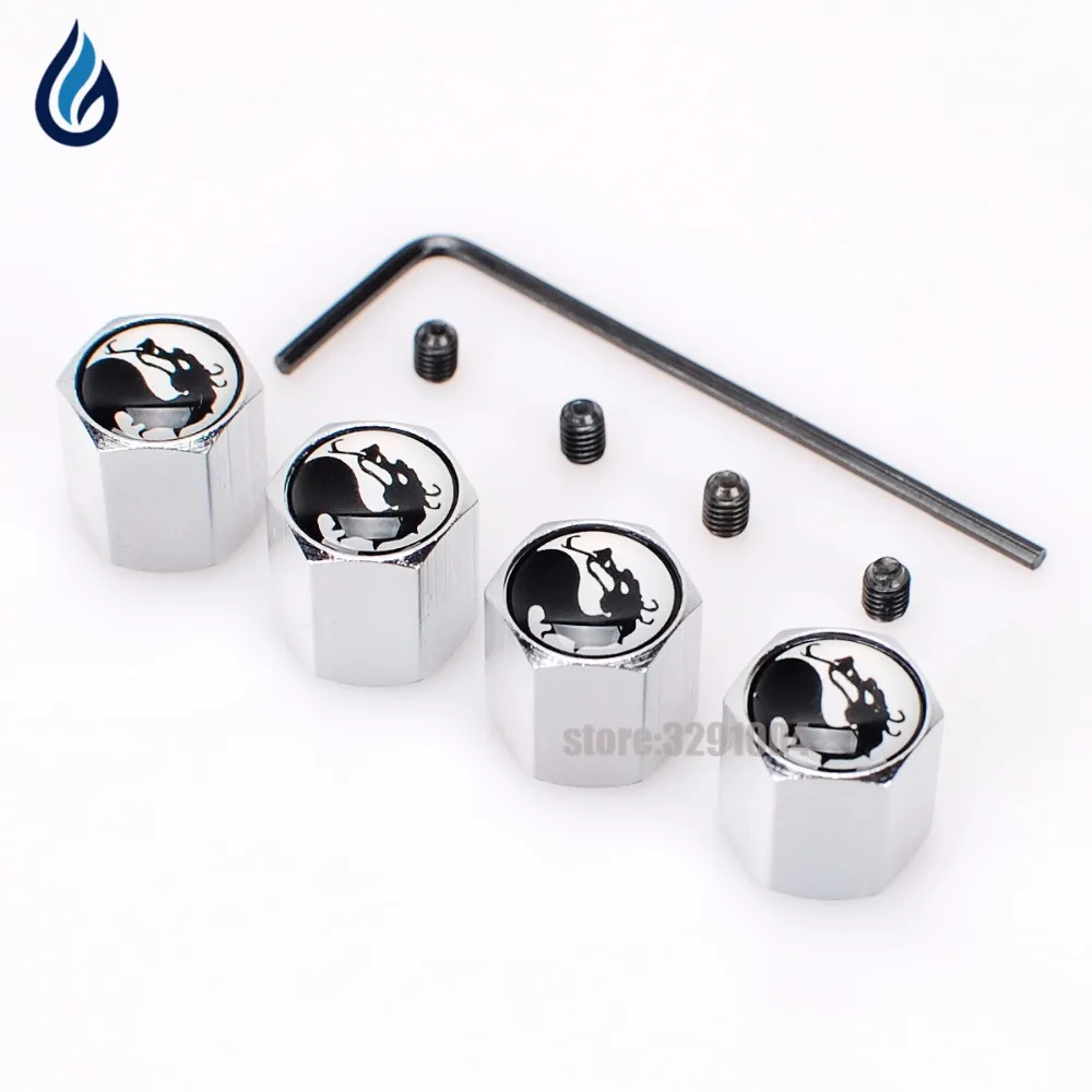 Universal Fight Dragon Car Wheel Tire Valves Caps Anti Theft Cover For