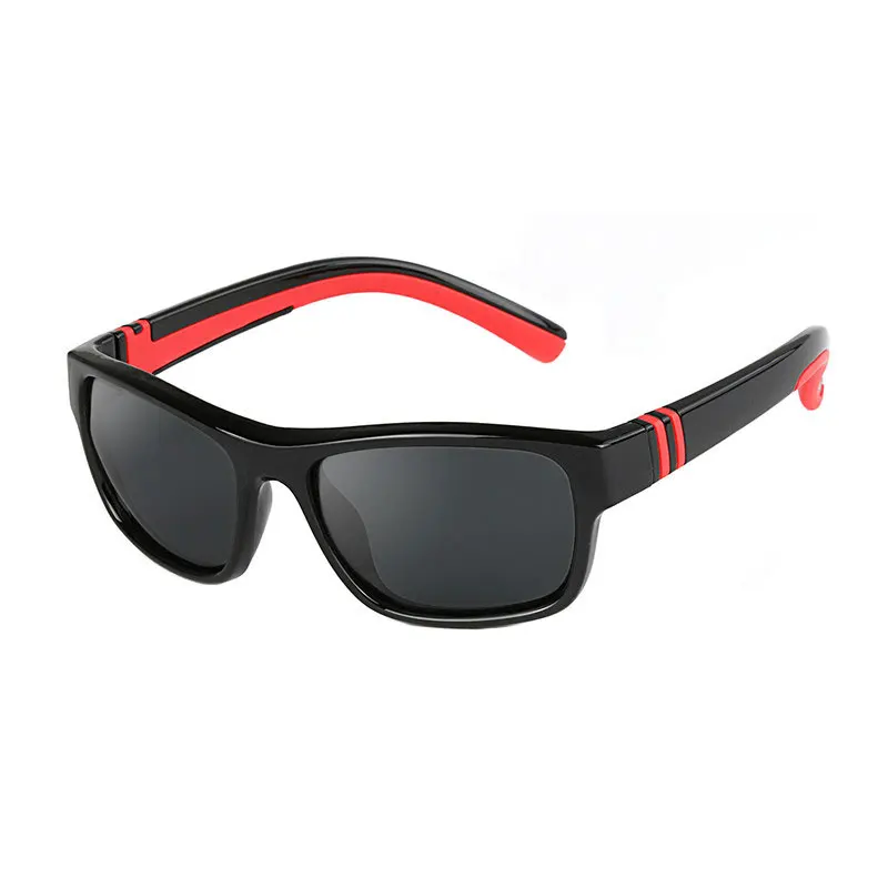 POLARSNOW дети мальчики девочки поляризованные солнцезащитные очки Небьющиеся TR90 рамка детские солнцезащитные очки UV400 очки - Цвет линз: C25 blackred