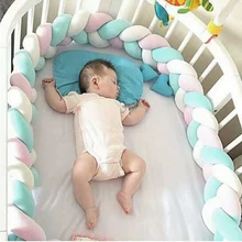 Детская подушка, детские манежи, забор для кровати, 3 плетеные полосы, плетение, завязанное узлом, для новорожденных, кроватки, бамперы для детской комнаты, декоративная игрушка