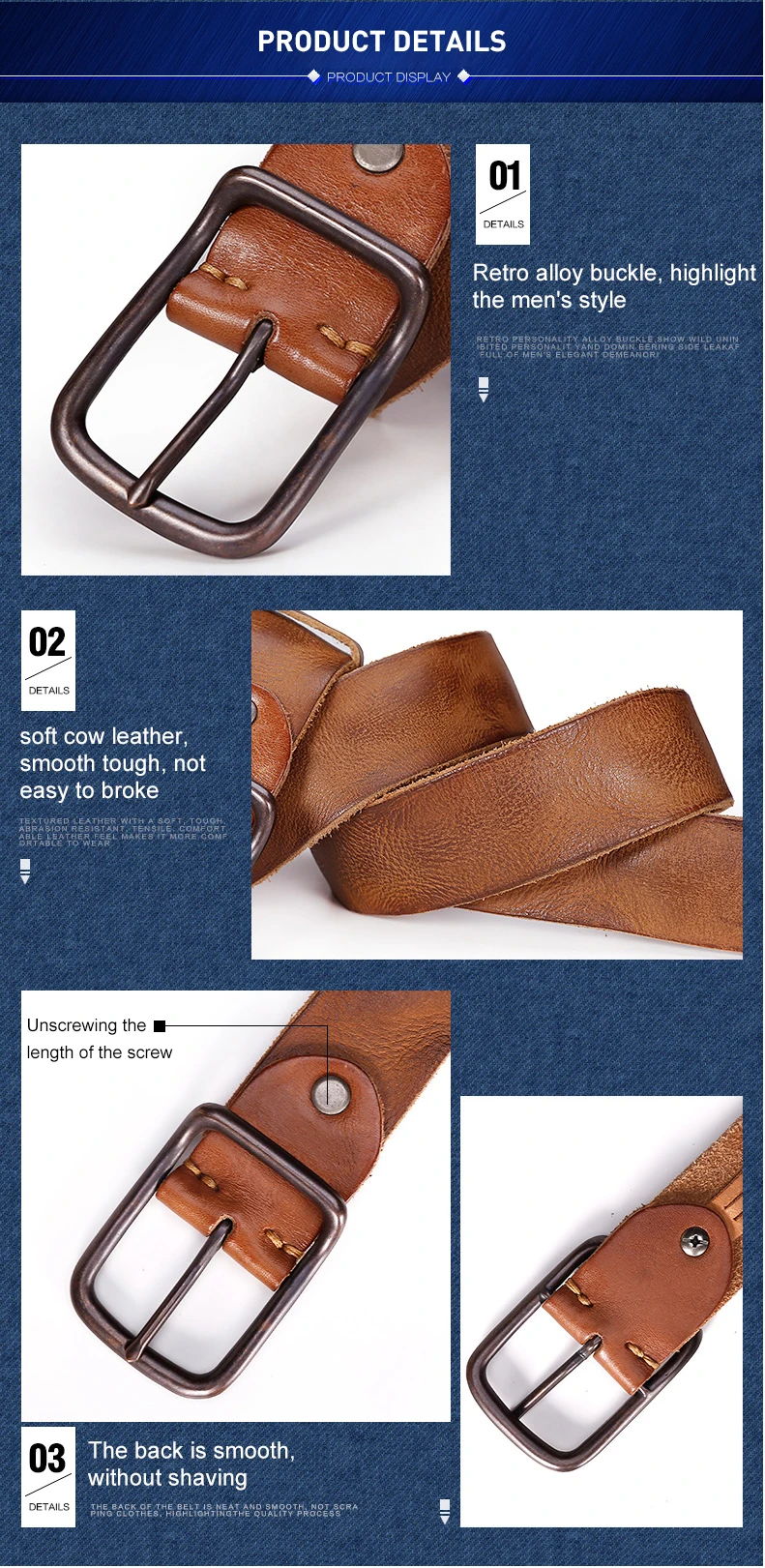 8 genuine leather belt