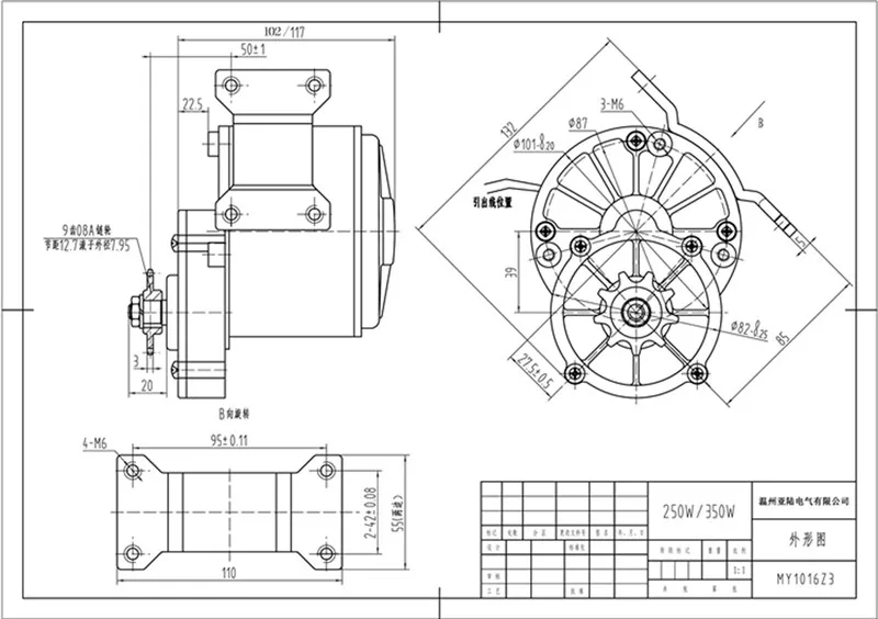 12V 24V 36V 250W Матовый постоянного тока с постоянным магнитом Шестерни мотор MY1016Z Электрический велосипед трехколесный велосипед, фара для электровелосипеда в поясом мотор большой крутящий момент