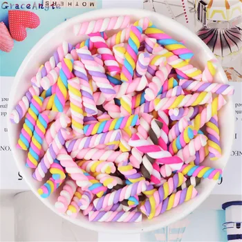 

GraceAngie 20pcs Fimo charms marshmallow shape polymer clay mix color cute randomly accessories phone case decoration DIY