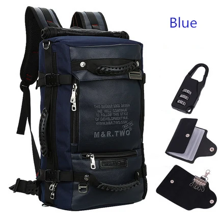 Рюкзак для ноутбука 17, 18 дюймов, сумка для ноутбука 17,3, 15,6, 14 дюймов, уличный большой рюкзак для путешествий, наплечная мужская сумка, вместительная многофункциональная - Цвет: Синий