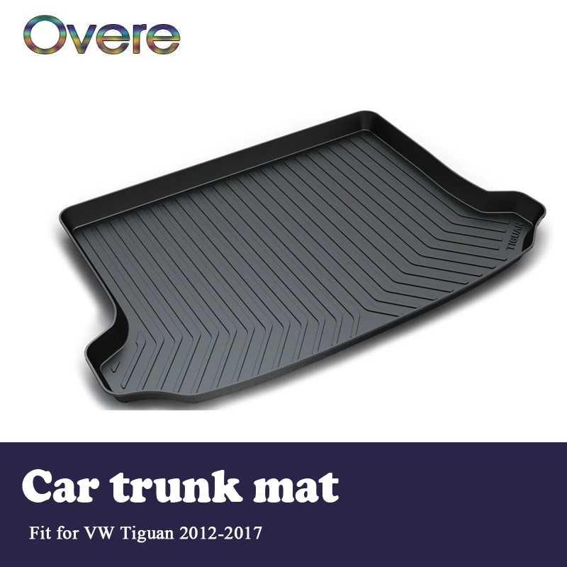 

Overe 1Set Car Cargo rear trunk mat For VW Tiguan 2012 2013 2014 2015 2016 2017 Boot Liner Waterproof Anti-slip mat Accessories