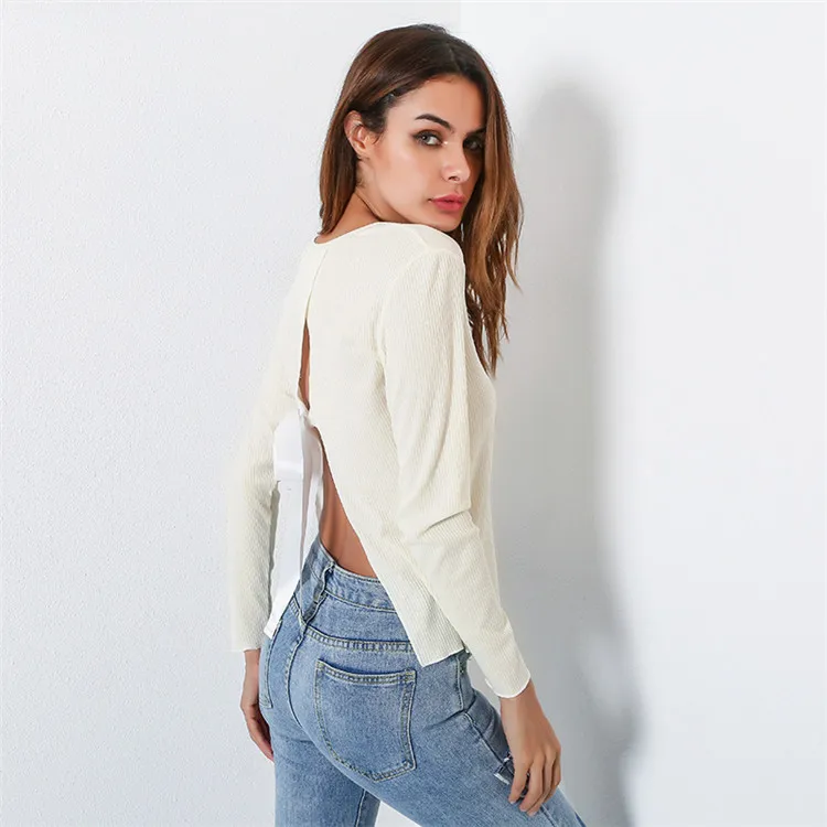 autumn women T shirt long sleeve photos by cellphone