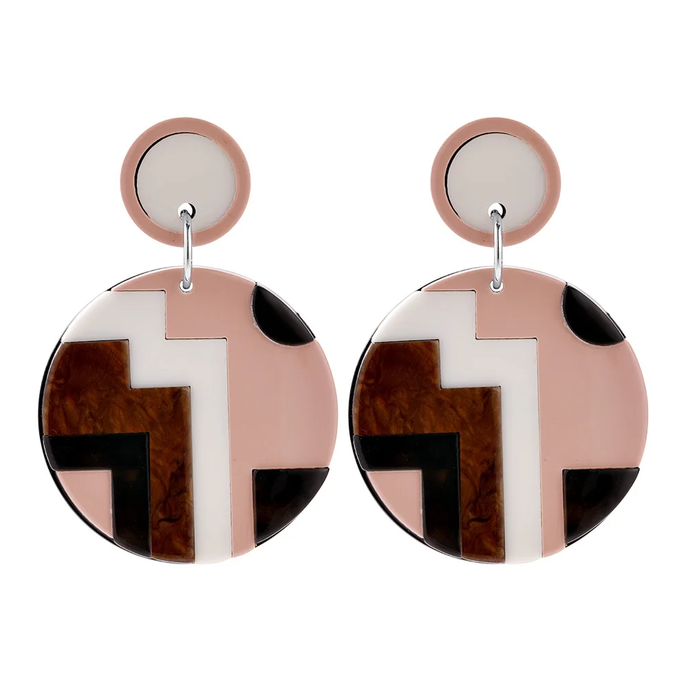 

Seven Candy Personality Resi Round Stud Earrings Women Simple Temperament Popular Big Earring Fashion Jewelry 2019 Accessories