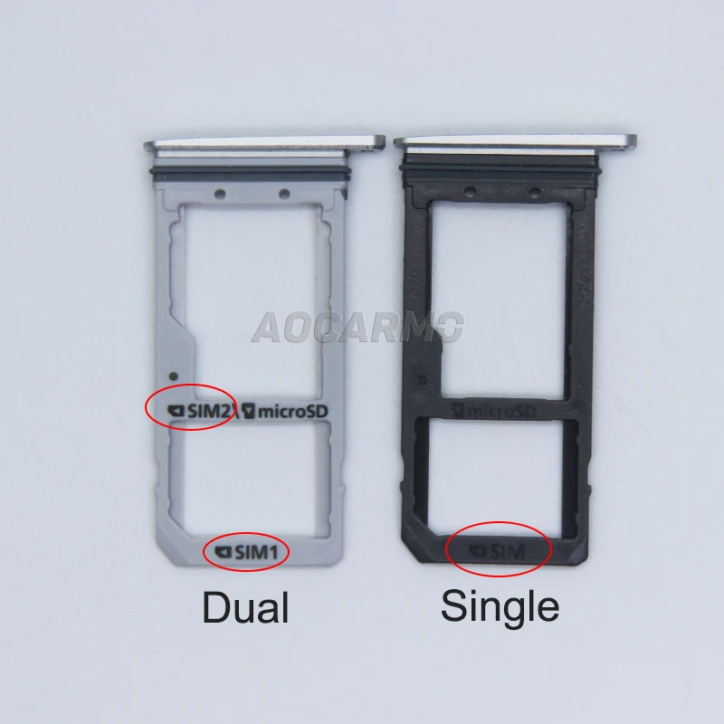 Phone Sim Tray Holder Aocarmo Single/Dual Metal Plastic Nano Sim Card Tray Slot Holder For Samsung Galaxy S7 G930 G930F Gold/Silver/Grey