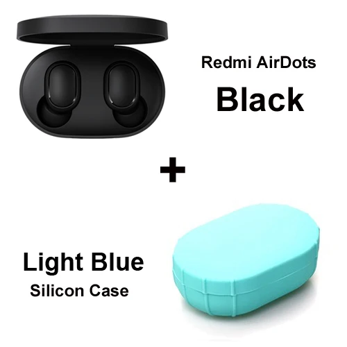 Xiaomi Redmi Airdots Xiaomi TWS стерео беспроводные наушники Голосовое управление Bluetooth 5,0 шумоподавление управление краном - Цвет: Add Light Blue Case