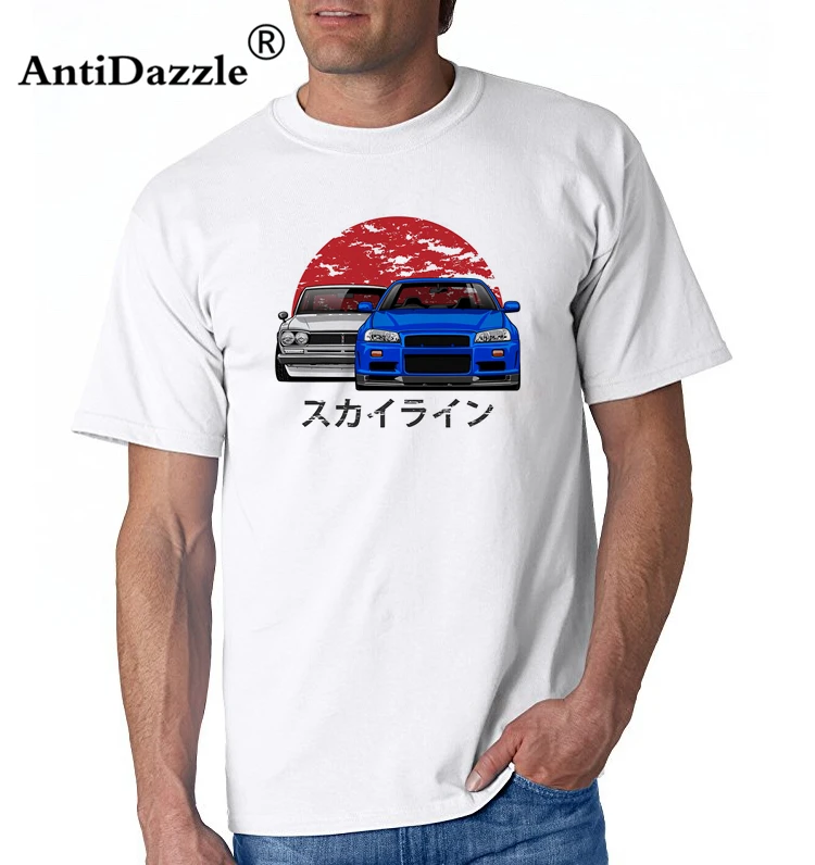 Antidazzle Для мужчин платье рубашка Nissan Skyline R34 Hakosuka человек 100% хлопковая футболка с