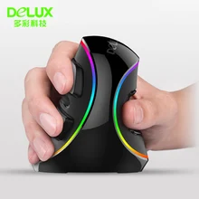 Delux M618 Plus компьютерная RGB Проводная вертикальная мышь эргономичная USB 4000 dpi оптическая здоровая беспроводная мышь для ПК настольного ноутбука