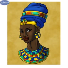 DIY фото на заказ, алмазная картина "Африка женщина" картина из страз Ремесленная поделка, алмазная Вышивка Портрет, украшение дома