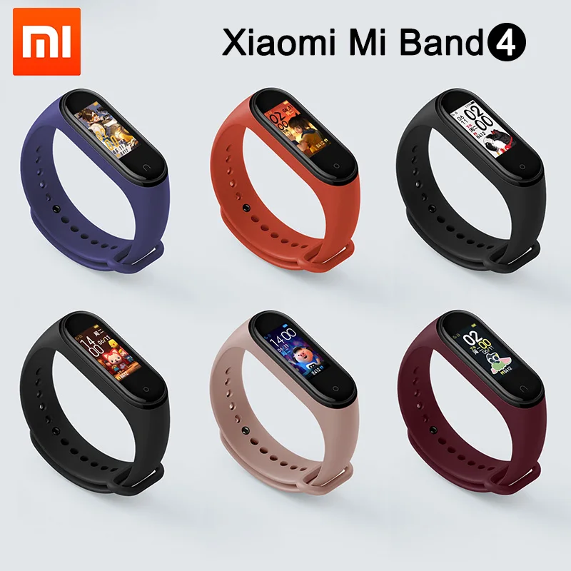 

Original Xiaomi Mi Band 4 Smart Bracelet Bluetooth 5.0 AMOLED Color Screen 135 mAh 5ATM Waterproof Sports Fitness Wristband Mi