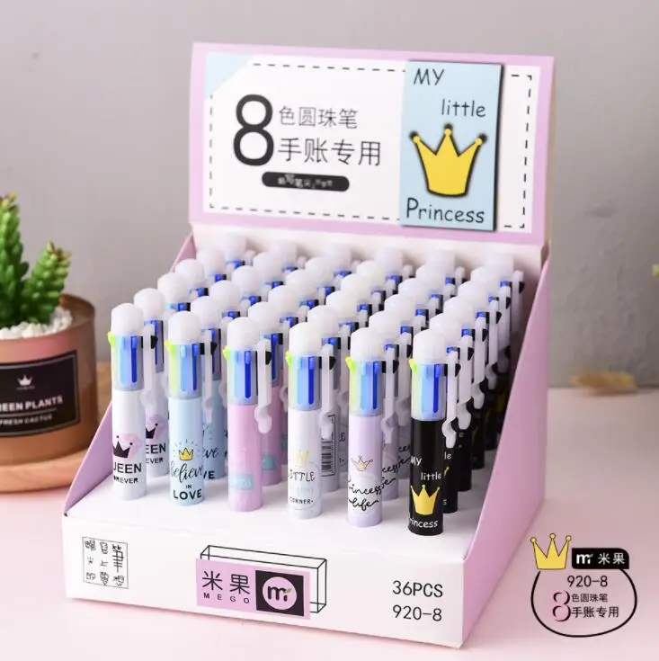 

24 pcs/lot Unicorn Crown 8 Colors Chunky Ballpoint Pen School Office Supply Gift Stationery Papelaria Escolar