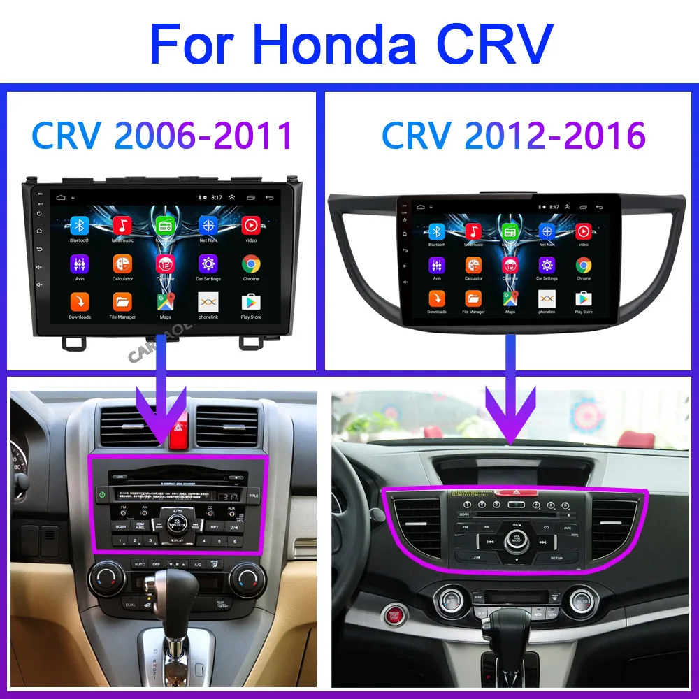 2G+32G For Honda CRV CR-V 2006- Car Radio Multimedia Player 2 din 9"Android 8.1 Auto Radio navigation stereo wifi navi gps