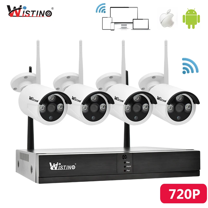 Wistino CCTV Wi-Fi NVR Наборы Открытый IP Security Камера Водонепроницаемый IP66 Беспроводной видео монитор P2P наблюдения Камера s Системы комплект