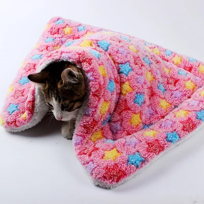 

hickened Pet Soft Fleece Pad Blanket Bed Mat For Puppy Dog Cat Sofa Cushion Home Washable Rug Keep Warm