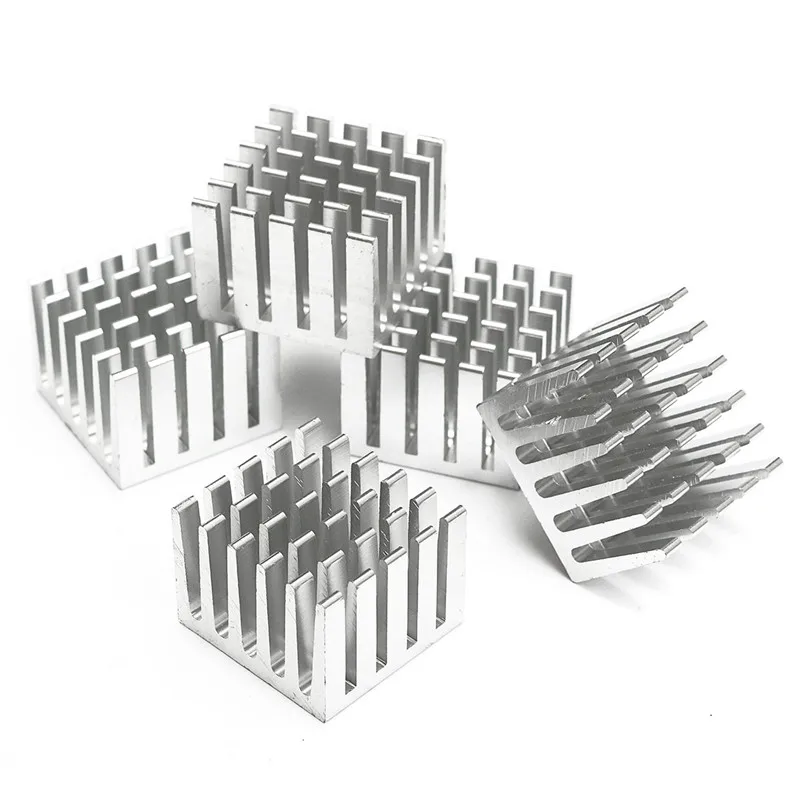 5 قطع diy cpu gpu ic رقاقة الألمنيوم الحرارة بالوعة 20x20x15 ملليمتر مقذوف تبريد غرفة التبريد زعانف مروحة برودة الاكسسوارات الفضية