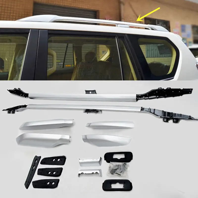 For Toyota Prado 2010 2016 2pcs Aluminum alloy Top Roof Rack Rail Mount