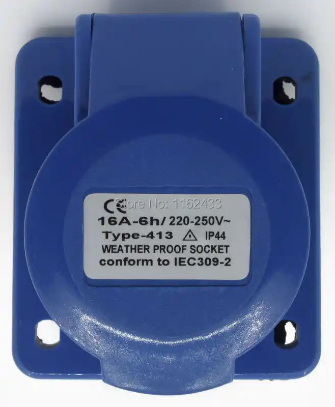 16A 2P E 3 pin 220 240V IP44 413 однофазный splashproof промышленная Монтажная розетка|socket|socket head cap