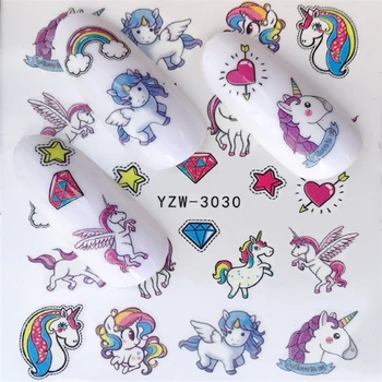 

WUF 1 Sheet Cartoon / Butterfly / Summer Designs French Nail Water Decals Ar Transfer Stickers Decoration DIY