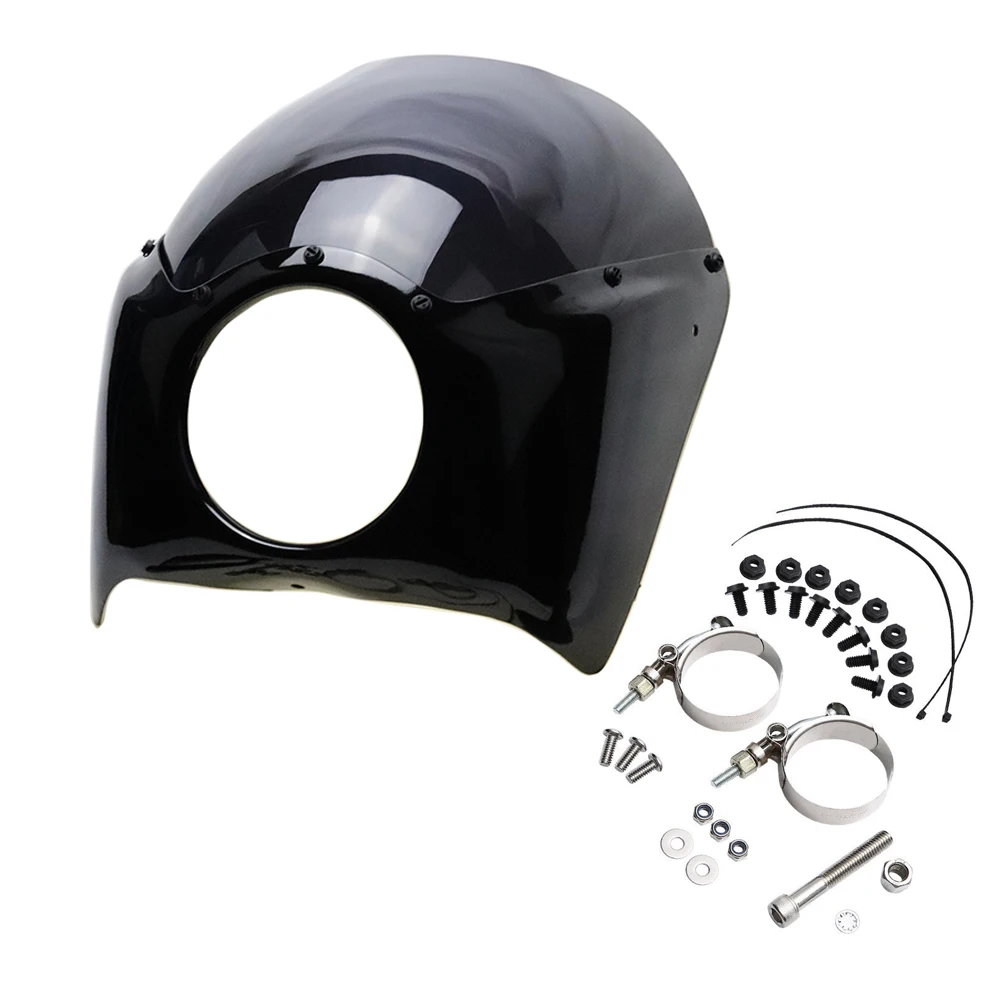 

Motorcycle Front Cowl Fork Mount Headlight Fairing Visor For 2006-2016 2012 2013 2014 2015 Harley Dyna Motorbike Headlamp Mask