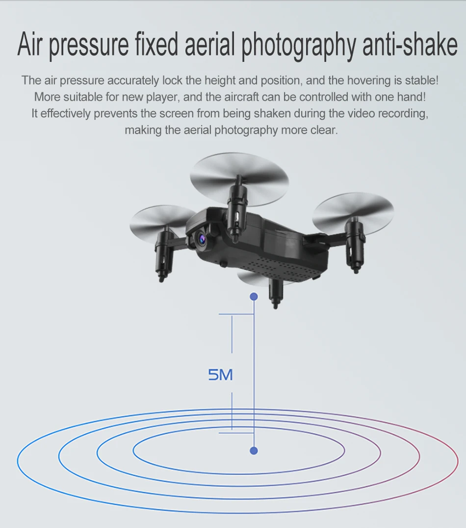 Quadcopter with 2MP Camera Mini Foldable RC Drone M11 2.4GHz 6-Axis Gyro WiFi FPV Drone Good Choice for Helicopter Training (7)