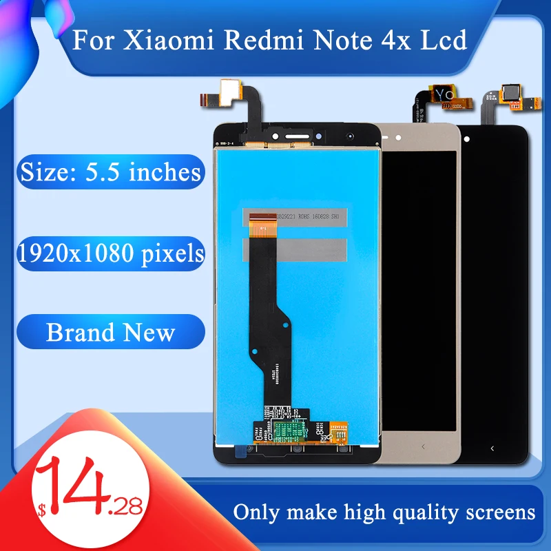 

Dinamico For Xiaomi RedMi Note 4X Lcd With Touch Screen Digitizer Assembly Repair Parts 5.5inch Note 4X Display Free Shipping